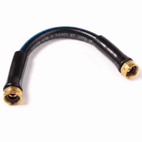 SheeChung Short Garden Hose 1ft x 5/8",Rubber Leader Hose,Female to Female - size: 1ft-double females