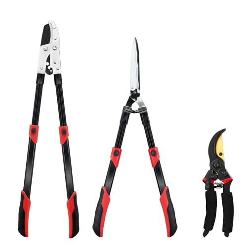 YRTSH 3-Piece Garden Tool Set, Loppers, Hedge Clippers and Garden Shears