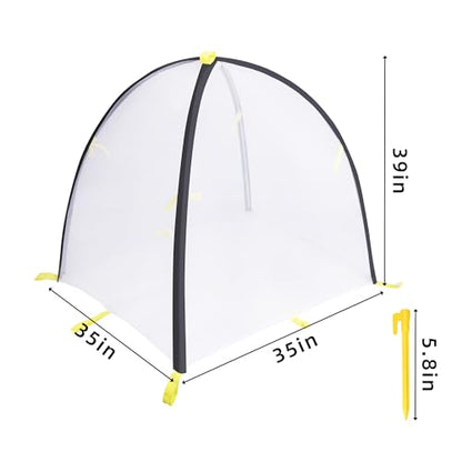 PURPLE STAR 1N 35 x35 x 39 Inch Insect Barrier Plant Tent Cover-Insect Bird Barrier Netting Mesh-Bug Guard Cover with Stakes for Protect Plants Fruits from Insect Bird Eating (1, L) - color: L