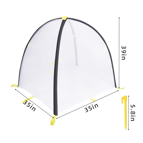 PURPLE STAR 1N 35 x35 x 39 Inch Insect Barrier Plant Tent Cover-Insect Bird Barrier Netting Mesh-Bug Guard Cover with Stakes for Protect Plants Fruits from Insect Bird Eating (1, L) - color: L