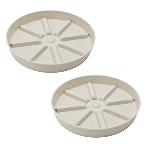 2Pcs 6 Inch Plant Saucer Drip Tray, Clear Plastic Flower Pot Saucers, Thicker Anti-Rot Root Water Catcher Tray for Indoor Outdoor Planters, Heavy Sturdy Pot Base Plate Beige - color: Beige
