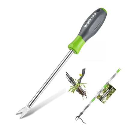 WORKPRO 11.5" Dandelion Weeder Puller Tool + Weed Puller Tool with Long Adjustable Handle (33", 46"), Garden Weed Remover Tool, Easy for Weeding, Detachable Dandelion Picker for Lawn/Yard/Garden