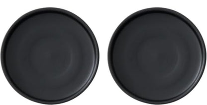 6 Inch Ceramic Saucer 2 Pack - Drainage Tray for Plant Pot (Matte Black) - color: Black, size: 6 Inch (2 Pack)