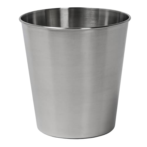 happimess Nolan 2 Gal Smooth Steel Wastebasket, Brushed Steel - color: Brushed Steel, size: Set of 1
