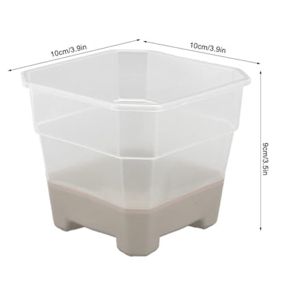 20Pcs Nursery Pot Planters Variety Pack, Reusable Clear Plastic and Silicone Square Pots with Drainage for Seedlings and Flower Plants (Gray) - color: Gray