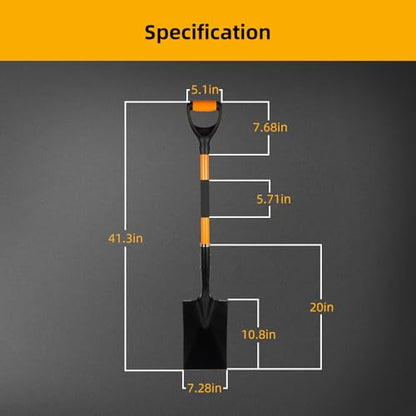 Spade Garden Shovel, Steel Flat Spade - style: Classic