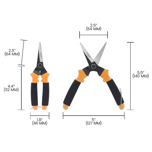 Zenport H303 Light Needle Nose Shear with Wishbone Spring, 6.75-Inch