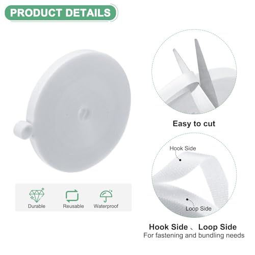 M METERXITY 1-Roll Garden Plant Tape, 33 ft x 0.4 in Garden Hook and Loop Plant Ties Multi-Purpose Use Adjustable and Reusable Twist Wire Tape for Plants/Flowers/Vines [White] - color: White, size: 33 ft x 0.4 in