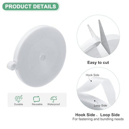 M METERXITY 1-Roll Garden Plant Tape, 33 ft x 0.4 in Garden Hook and Loop Plant Ties Multi-Purpose Use Adjustable and Reusable Twist Wire Tape for Plants/Flowers/Vines [White] - color: White, size: 33 ft x 0.4 in