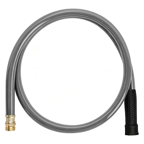 Worth 3/4 in. x 5 ft Gray Leader PVC Garden Hose, Male to Female Fittings - color: Gray, size: 3/4" x 5 ft' (5feet)