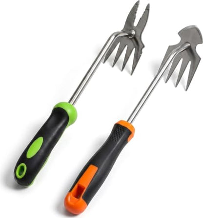 2-Piece Weeder & Cultivator Set, Ergonomic Rust-Resistant Grip - color: 2 PCS