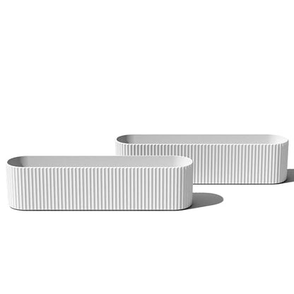 Veradek Demi Series Window Box Planter - Round Outdoor Planter - color: White, size: 36 inch - 2 Pack