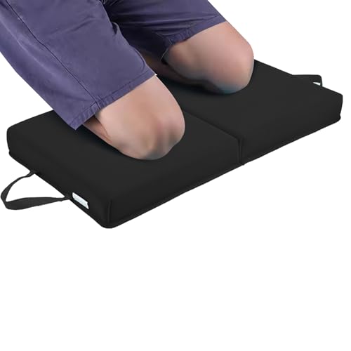 Garden Kneeling Pad, Memory Foam Knee Cushions for Gardening, Extra Thick Knee Pad, Water Resistant Prayer Pillow for Work, Yoga, Physical Therapy(Black) - color: Black