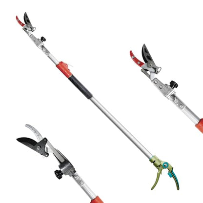 GARTOL Pruner for Garden, Cut Upto 1 Inch & Hold Telescopic Pole Pruner, Fruit Picker with Rotating Blade Head, Lightweight Aluminum Extendable Handle for Tree Branch Cutter, 6.23-10.5 FT, Silver - size: 6.23-10.5 FT