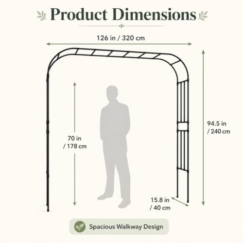 126" x15.8" x 94.5" Garden Arch Arbor Trellis