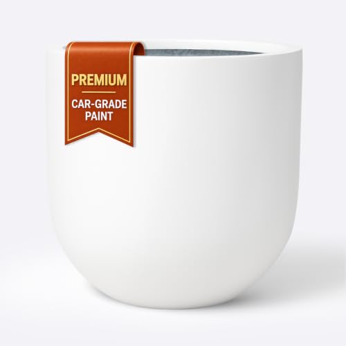 KUTE NEST 12" Premium Arco Fiberstone Patio Planter - White - color: Santorini White, size: 12"H x 12"D