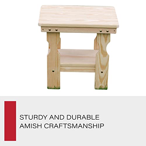 Amish Casual Heavy Duty Outdoor Unfinished End Table - Quality Crafted in The USA from Treated Pine by Amish Artisans - color: Unfinished