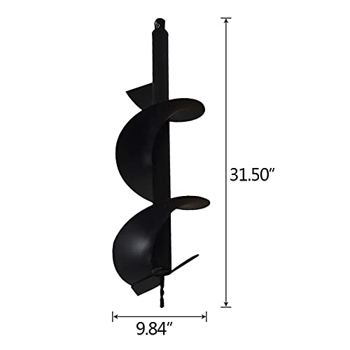 ALL-CARB Auger Drill Bit 10 inch Garden Spiral Drill Bit Earth Auger Bit Post or Umbrella Hole Digger with 3/4 Shaft - size: 10inch