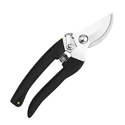 Curve Gardening Scissor with Sharp Stainless Steel Blade Garden Shears for Cutting Flowers Trimming Plants of Yard Florist Flower Rose Herb Hedge Bonsai and Fruits Picking (Black Handle) - color: Black