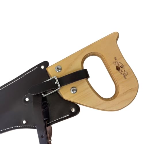 Fanno Curved Trail Pack Saw with Handmade Leather Scabbard, 19" Cutting Edge, Saddle Mounted Hand Saw for Horse Packing, Trail Riding, Hunting, ATV & UTV - size: 19"