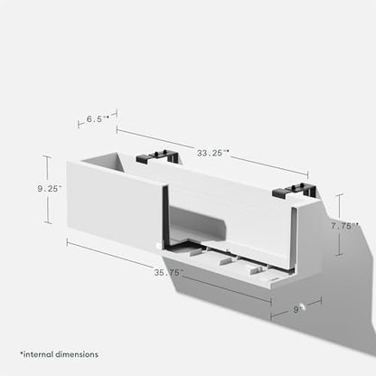 Veradek Block Series Railing Planter - Outdoor Window Box with Bracket - color: White