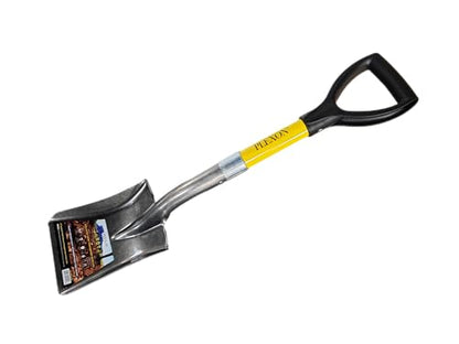 Plexon 27" Short Handle Square Point Shovel – Hardened 50Mn Steel Blade, Fiberglass Shaft, D-Grip, Transfer Shovel for Garden, Mulch, Gravel & Snow Removal - style: Square