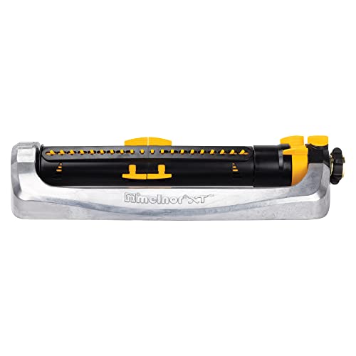 Melnor 65154AMZ XT Turbo Oscillating Sprinkler,Metal Base,4,500 sq. ft.,Quick Connect Bundle,3-Way Adjustable,Black,Yellow,(Pack of 12) - size: 3-Way Adjustable, style: Metal Base (Pack of 12)