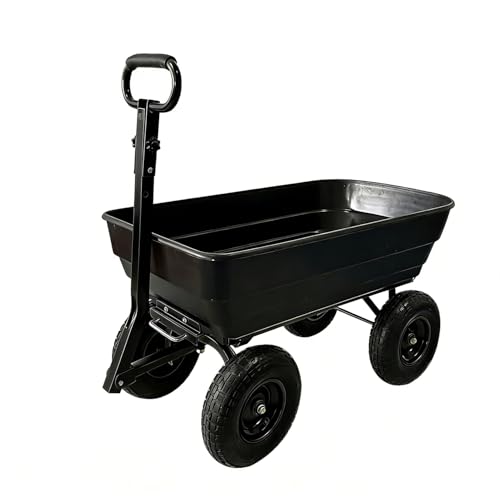 Garvee 1200Lb Garden Dump Cart, Heavy Duty All-Terrain Utility Wagon - color: Black, size: 1200 LBS