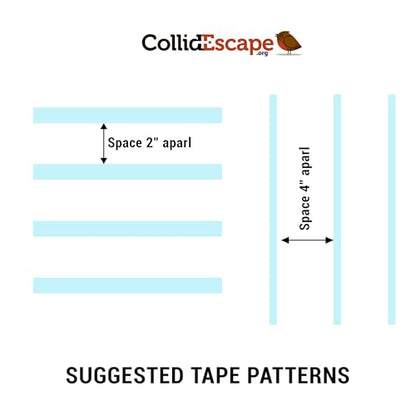 COLLIDESCAPE Spiderweb Clear BirdTape for Windows (3/4" x 40' - Covers 2 to 3 panes) | Window Bird Tape Decals to Prevent Bird Strike Prevention for Glass | Clear - size: 3/4 x 40'