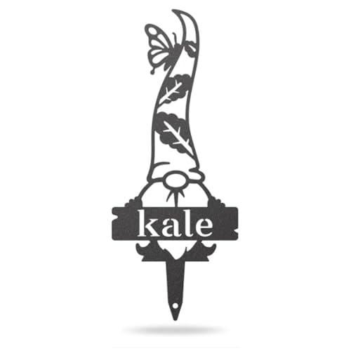 RealSteel Gnome Plant Markers Metal Garden Stakes | Outdoor Garden Labels & Plant Tags for Vegetables & Herbs | Decorative Yard & Raised Bed Garden Signs | Gardening Gift | Made in USA - Kale - style: KALE