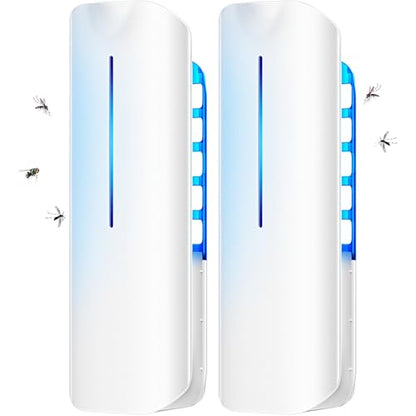 BURLAN Fruit Fly Traps Indoor for Home: Plug in Mosquito Bug Zapper - color: 2PC-White