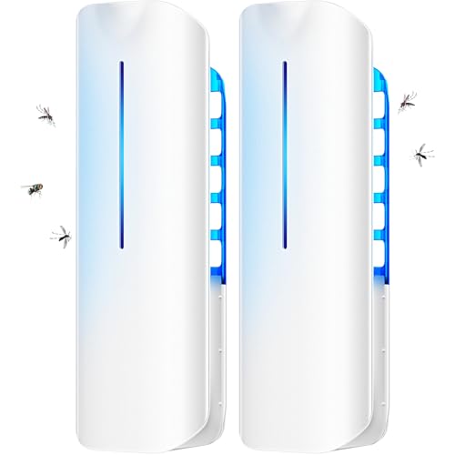 BURLAN Fruit Fly Traps Indoor for Home: Plug in Mosquito Bug Zapper - color: 2PC-White