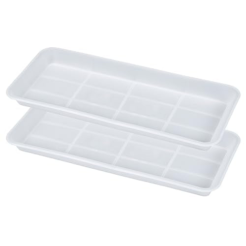 VUWEZ 2 Pack of Plastic Plant Tray Saucer Rectangular, Plant Trays Saucers for Indoors Outdoor, Plant Water Drip Tray for Flower Pot Planter, Windowsill Plant Tray (6.5 X 13 Inch, Clear) - color: Clear, size: 13'' x 6.5'' x 1.2'' (2 pack)