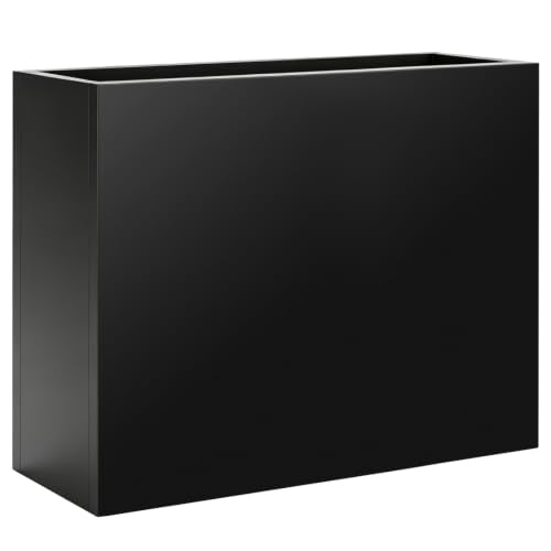 28"x12"x28" Galvanized Steel Planter Box, Large Metal Planter Box - color: Black, size: 28"L x 12"W x 28"H
