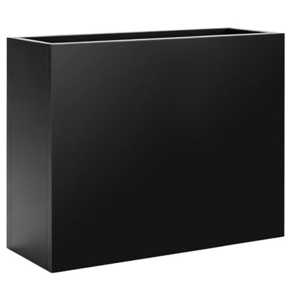 Tall Metal Planter 38" L x 12" W x 30" H, Steel Planter Box Outdoor - color: Black, size: 38”L x 12”W x 30”H