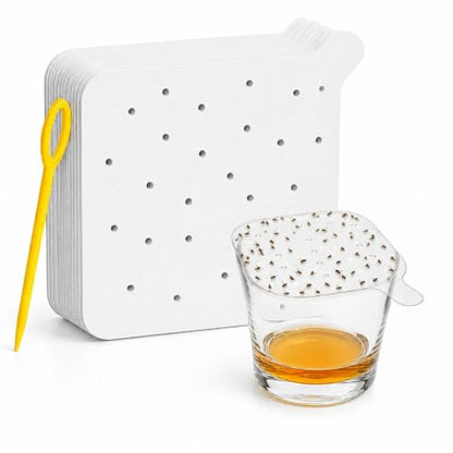 Fruit Fly Traps for Indoor, 24 Pack DIY Cup Cover Gnats Traps for House - Double-Sided Sticky - Easy Setup in Seconds - size: 24PCS Sticky Trap