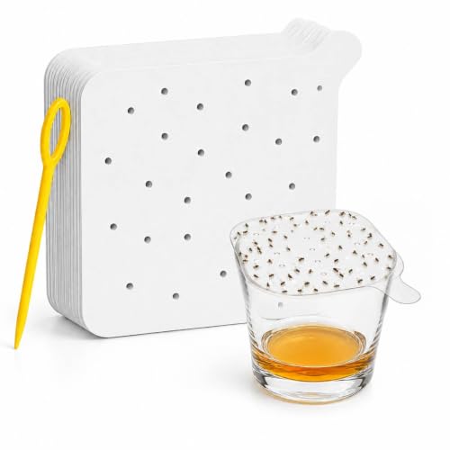 Fruit Fly Traps for Indoor, 24 Pack DIY Cup Cover Gnats Traps for House - Double-Sided Sticky - Easy Setup in Seconds - size: 24PCS Sticky Trap