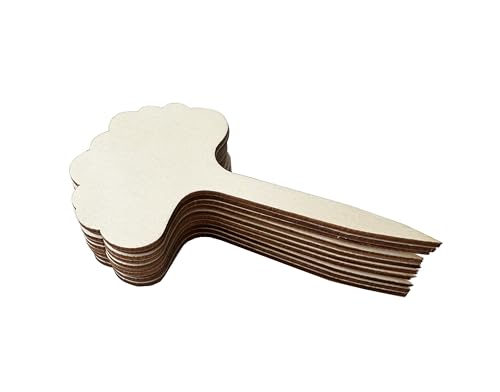 100 Pcs Wood Plant Labels, Natural Wooden Plant Marker Garden Sign Tags, Cloud Type Garden Markers for Succulents, Herbs, Seedlings, Potted, Flowers, Vegetables (Cloud) - style: Cloud