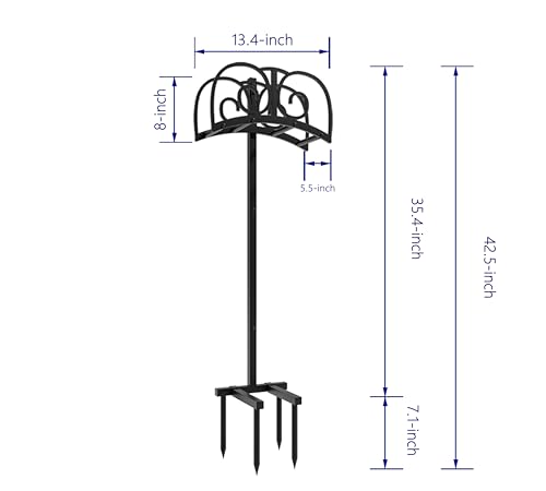 Garden Hose Holder Stand with 4 Spikes, Heavy Duty, Holds 150ft