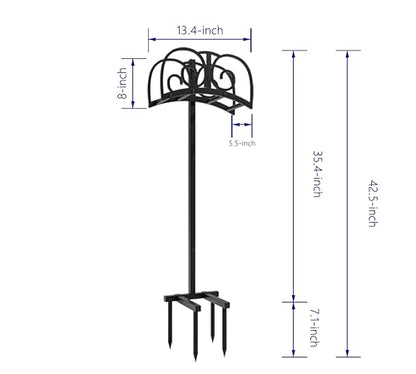 Garden Hose Holder Stand with 4 Spikes, Heavy Duty, Holds 150ft