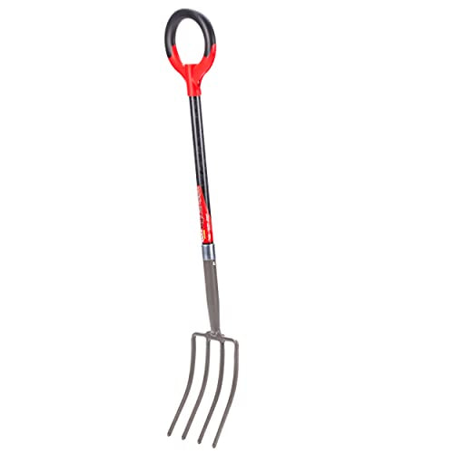 Radius Garden 25311 Pro-Lite Ergonomic Carbon Steel Digging Fork, Red - style: Digging Fork