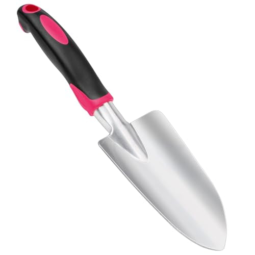 Garden Shovel Hand Garden Trowel, Heavy Duty Gardening Shovel with Ergonomic Handle, Hand Shovel Garden Shovels for Digging, Rust Resistant Garden Spade Gardening Tools for Garden Work, Red - style: Trowel-Red