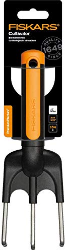 Fiskars Tri-material garden claw; 3 teeth, length: 25 cm, stainless steel teeth, black/orange, premium, 1000728 - style: Garden Claw