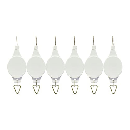 6 Pack Plant Hook Pulley, Retractable Plant Hanger Easy Reach Hanging Flower Basket for Garden Baskets Pots and Birds Feeder Hang High up and Pull Down to Water or Feed, White - color: White 6pack