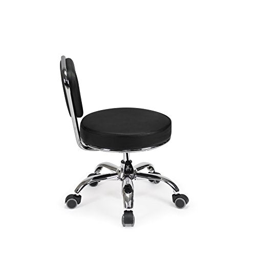 MAYAKOBA Dayton Garage Rolling Seat (Black) Pneumatic, Short Stool with Adjustable Height 13"-15", Perfect for Garage Task, Home Cleaning, Bathroom Short Seat, Technician Task - color: Black