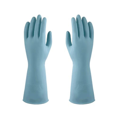 2 Pcs Long Sleeve Dishwashing Gloves, Waterproof Kitchen Cleaning Gloves - color: Blue02, size: Medium