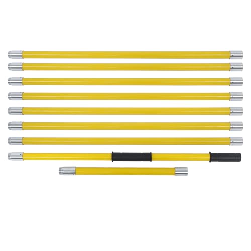 30FT Extendable Pole Saw, Manual Branch Trimmer with Long Handle, Manuals Tree Pruning Saws Band Scissors, 9 Knots Yellow - size: 30FT Yellow