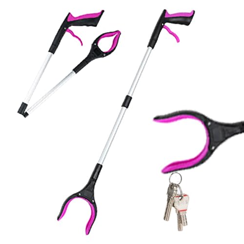 32" Trash Grabber Reacher Tool, Reach Grabbers for Seniors Heavy Duty, Elderly Assistance Products with Magnet Picker Upper, Gripper Pick up Sticks Hand Tools Gripper Pickup Mobility Aids (Rose RED) - color: Rose Red
