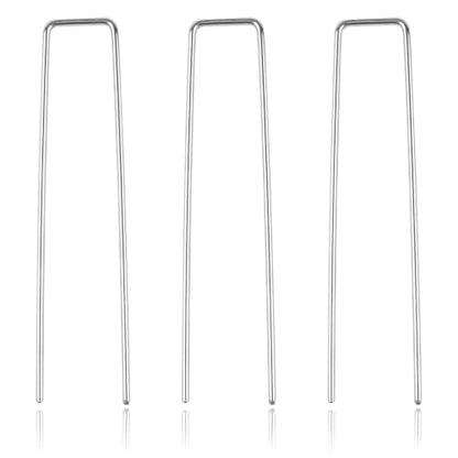 Super Geotextile Landscape Staples - Heavy Duty 11 Gauge Galvanized U-Shaped Sod Pins for Weed Barrier and Landscaping Fabric Stakes - 1" x 6" (100 pcs) - size: 100 Pcs x 6"