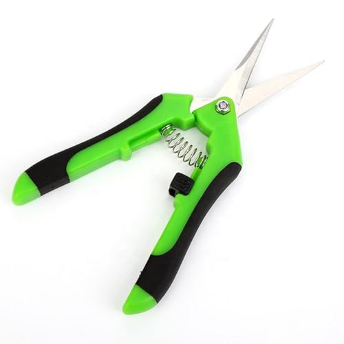 Pruning Shears for Gardening, Ultra Sharp Garden Scissors for Precise Cuts, Stainless Steel Bonsai Clippers with Spring Loaded, 6.5 Inch Garden Shears with Straight Stainless Steel Precision Blades - color: Green&black